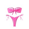 GORGLITTER Women's Bandeau Bikini Sets Strapless Bikini Top Thong High