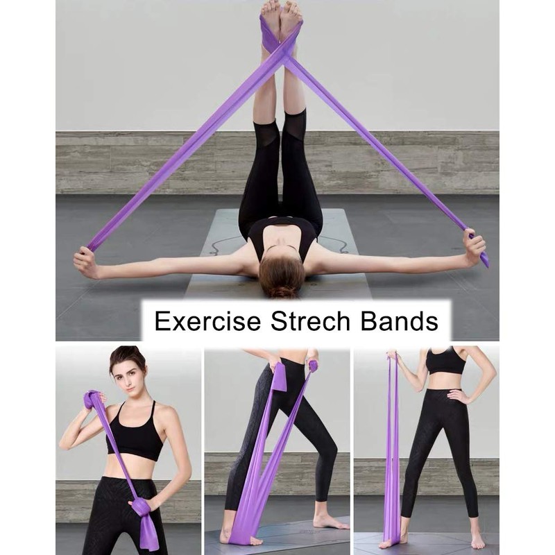 Therapy Flat Resistance Bands Set, Exercise Stretch Bands for Stretching,