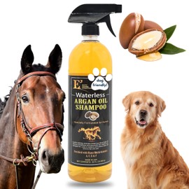 E3 Waterless Argan Oil Shampoo for Horses - Convinient Care for Mane & Tail, Effortless Application, Nourishes Hair & Skin, Versatile use, Time-Saving Solution, Amazing Smell 32 oz