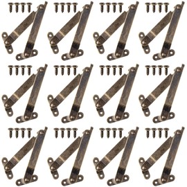 Pndeyo Small Hinges for Wooden Box, Locking Hinges with Screws for Cabinet Chest Cupboard 4.48 x 1.22 inches