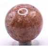 46mm 135g Sunstone w/Tourmaline Inclusions Carved Sphere Polished Natural Sparkling