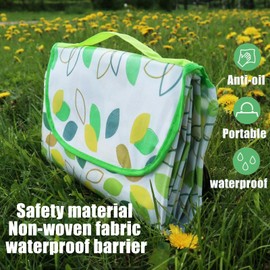 200*200cmPortable Waterproof Extra-large Multicolor Leaf Design Picnic Mat Travel Blanket With Carrying Handle,No Sand And Easy To Clean, Suitable ForCamping,Park,Garden,Beach,OutdoorCampingBarbecue