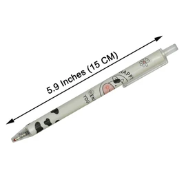 Maydahui Cute Animal Cow Retractable Ballpoint Pen, Set of 12, 0.02 inch (0.5 mm), Black Ink, Stylish, Cow Gel Ballpoint Pen, Cute, Stationery, Children, Students, Gift, Present
