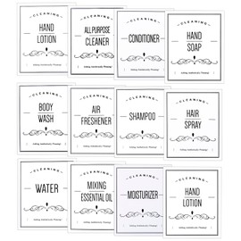 12 Pcs Waterproof Labels for Glass/Plastic Bottles, Bathroom Hand Soap Shampoo Dispenser Label Stickers, Removable Bottle Labels for Soap, Lotion, Shampoo and Conditioner (3.1"X3.7", White)