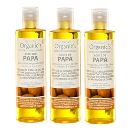 Aceite Fortalecedor de PAPA con VITAMINAS, PROTEÍNAS, CALÉNDULA y LINAZA Organic's 250ml. FLORIGAN (3 piezas)