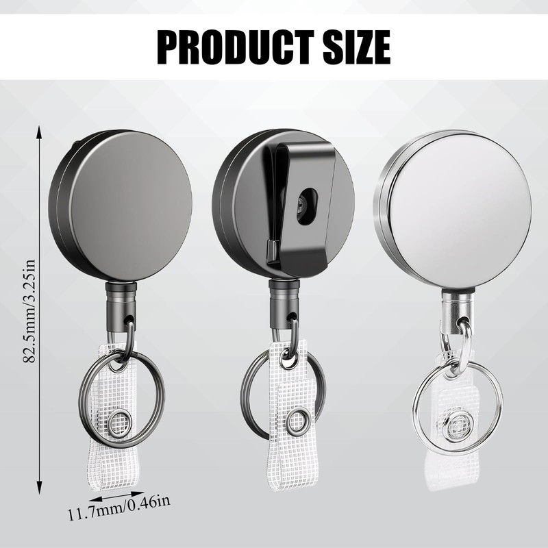 Pack of 3 Key Fob Extendable, Extendable Lanyard, Multifunctional Retractable