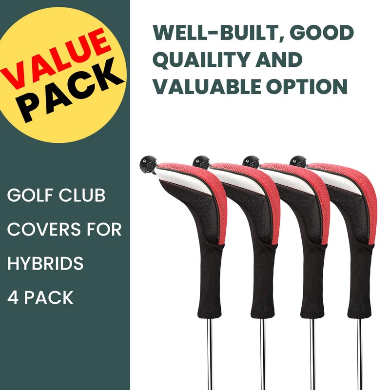 Golf Club Head Covers Woods Hybrids Value 3/4 Pack, Headcovers