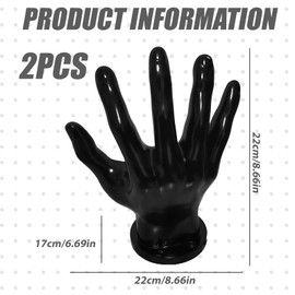 WIYETY Hand Wall Mount for Balls: Pack of 2 Palm Shaped Basketball Storage Shelves, Ball Holder Wall Hand, Ball Holder Wall, Creative Ball Holder Decoration for Football and Basketball (Black)