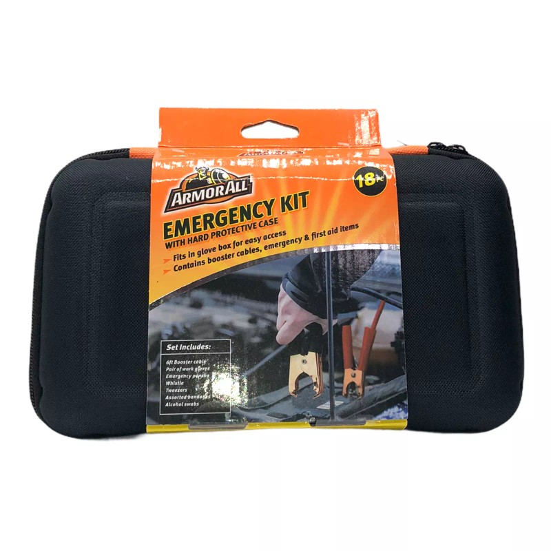 ArmorAll 18 Pc Emergency Kit Includes Booster Cable, Gloves, First