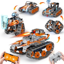 5in1 STEM Building Toys for Kids 6-14, Remote & APP Controlled Mech Robots/Heavy Tanks/Tracked Racer STEM Building Kit for Kid Science Learning, 552 Pcs DIY Erector Sets Gifts for Boys & Girls