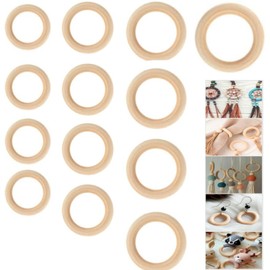 Wooden Rings for Crafts, Pack of 20 Wooden Rings, Macrame Wooden Ring, Wooden Napkin Rings, Natural Wooden Rings, Wooden Wreath, Craft Ring for DIY Jewellery, Crafts (20/30/40/50/60 mm)