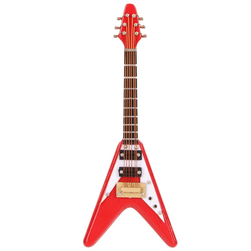 Guitar Brooch Pin Simulation Innovative Hand Crafted Red V Mini