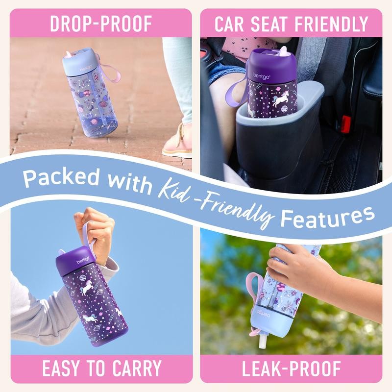 Bentgo Kids Prints Water Bottle Bundle - Set Includes 2