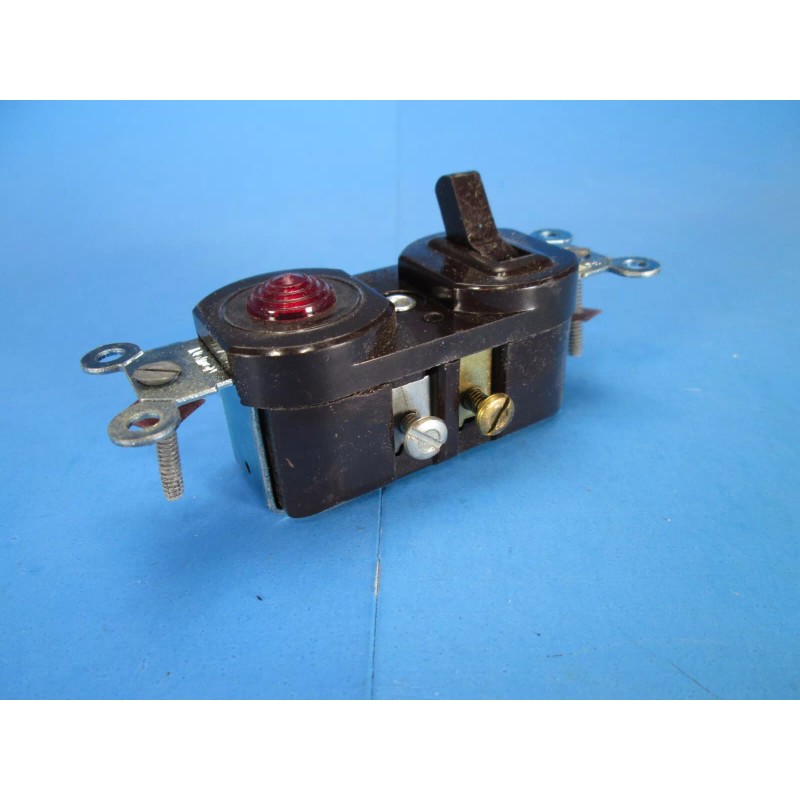 Leviton Vintage LEVITON Flush Toggle Switch & Neon Pilot Light