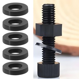 Briny River 100 Pcs Black Tension Rod Washers Replacement Part ID 5mm OD 11mm 2mm Thickness Nylon Washers for 5mm Diameter Drum Tension Rods