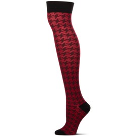 MeMoi Houndstooth Over The Knee Warm Socks Sudan Brown One Size