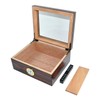 DUCIHBA Cigar Humidors Storage 25-50 Cuba Cigars Case, Tempered Glass