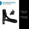 TRQ Front Left Lower Right Control Arm with Ball Joint