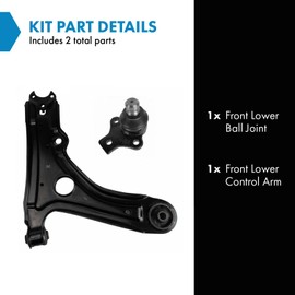 TRQ Front Left Lower Right Control Arm with Ball Joint Drivers Side Compatible with 1995-2002 Volkswagen Cabrio 1993-1998 Golf Jetta