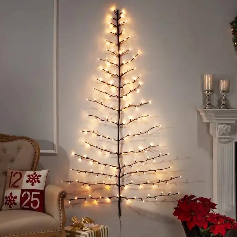 Fudios Lighted Wall Tree 6FT 180LED Warm white for Home