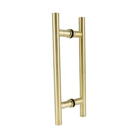 Top Hardware Stainless Steel 304 Grade Back to Back Shower Door Ladder Handle for 3/8”~ 1/2” inch Glass Thickness (Satin Gold Finish, 12 in (Center to Center: 8 in)), ‎LP152-203