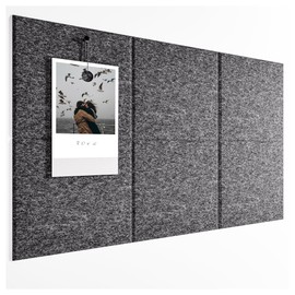 Yoillione Felt Bulletin Board for Wall: Large Cork Board for Office - Corkboard Tiles Self Adhesive - Gray Pin Board Squares