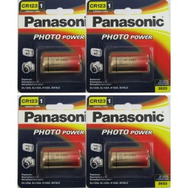 Panasonic 4 Pcs Panasonic Photo Power CR123 CR123A 123 Lithium 3V Batteries