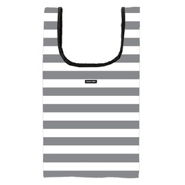 Pocket Tote Bag, Large, Border Gray, Foldable, Large Capacity