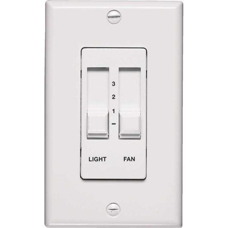 Quorum 7-1192-6, Three Speed and Light Dimming Wall Slide Control,