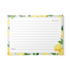 50 Dashleigh Modern Lemon and Blue Recipe Cards, Double Sided