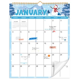 Wall Calendar 2026-2027, 18 Month Calendar from January 2026 to June 2027 14.5" x 11.8" Large Desk Calendar with Twin-Wire Binding for Home Office Planning Personal Organisers, Festival Style