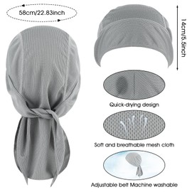2 Pcs Doo Rags Bandanas Skull Caps Head Wrap Sweat Rags Durags for Men Women Gym Beanie for Cycling Motorcycle (Solid Color)