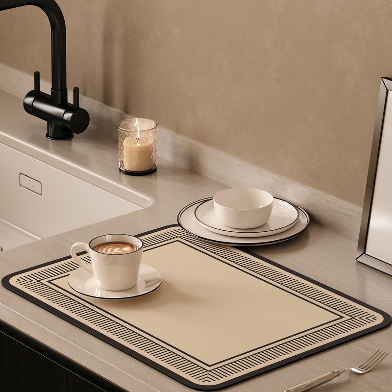 Coffee bar Mat & Dying Mats for Countertop, Quick Dry