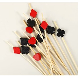 AILEXI Cocktail Sticks 100 Counts Wooden Toothpicks Party Accessories Ruffle Finger Food Fruit Sandwich Nibbles - Card Games