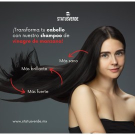 shampoo para cabello de Vinagre de manzana, 1 l, para limpieza profunda, hidratación, brillo,sedosidad y estimulación del crecimiento del cabello.