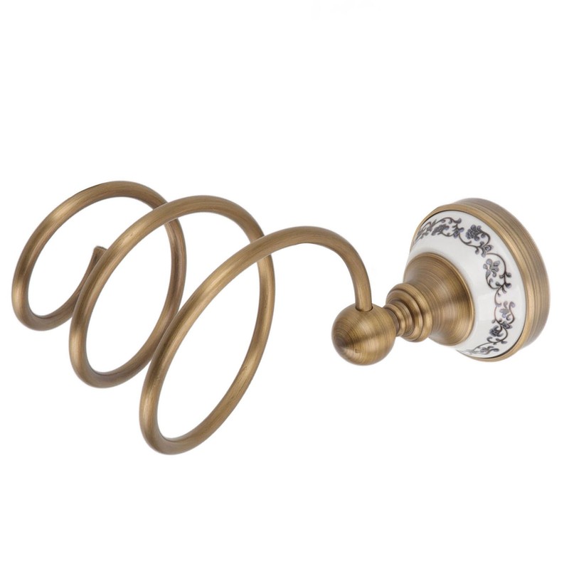 Brass Hair Dryer Holder Antique Retro Hairdryer Hanging Rack for