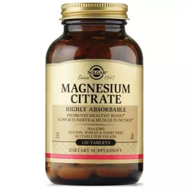 Solgar Magnesium Citrate, 120 Tablets - Promotes Healthy Bones - Supports Nerve