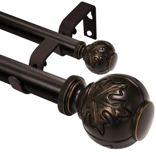 Heavy Duty Adjustable Double Curtain Rod Set (28-48 Inches) –