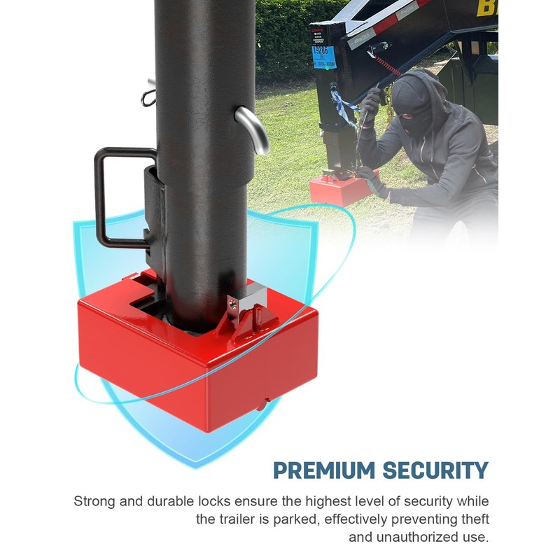 Gooseneck Trailer Lock, Heavy Duty Trailer Lock Fits Round &