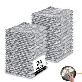 Multipurpose Non-Scratch Dishcloths 20 Counts single layer Dishwashing Rags，Multipurpose Non-Scratch Wire Dishcloths for Wet and Dry Use, Reusable Wire Cleaning Cloths for Kitchen, Sinks, and Pans Silver Removable, Washable & More:_40pack [single layer]