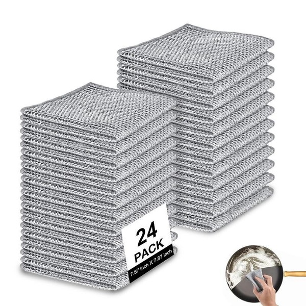 Multipurpose Non-Scratch Dishcloths 20 Counts single layer Dishwashing Rags，Multipurpose Non-Scratch