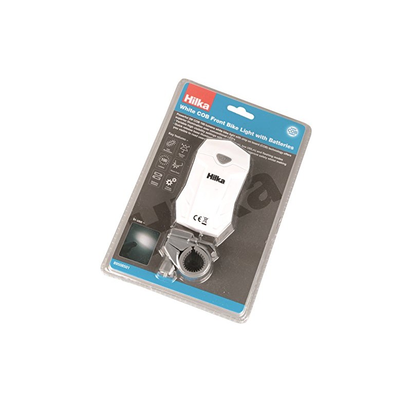 Hilka Tools Unisex Adult COB Front Bike Light - White,