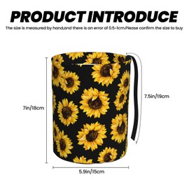 KXWQTRDD Car Garbage Can Abstract Yellow Sunflower Mini Car Trash Bin Portable Collapsible Waterproof Rubbish Bag for Car Accessories Back Front Seat Cup Holder