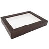 Dark Brown 9x12 Wood Shadow Box Picture Frame with White