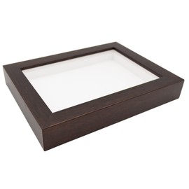 Dark Brown 9x12 Wood Shadow Box Picture Frame with White Acid-Free Backing UV Acrylic & Hanging Hardware - with 3/4" Usable Depth - Great Baby Shadow Box Shadowbox