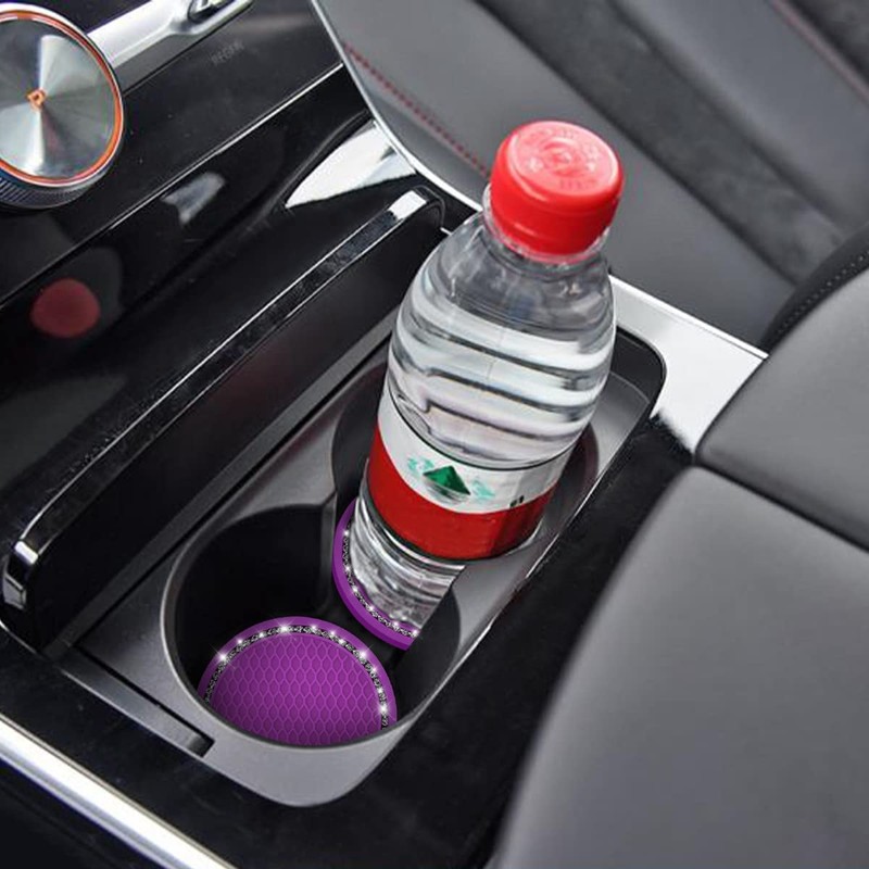 Car Cup Holder Coaster, 2 PCS Universal Bling Crystal Rhinestone