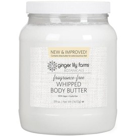 Ginger Lily Farms Botanicals 건조한 피부용 휘핑 바디 버터, 수분 공급, 100% 및 동물 실험 없음, 무향, 1 6kg 56온스 [무향.] Ginger Lily Farms Botanicals Whipped Body Butter for Dry Skin, Moisturizing, 100% and No Animal Testing, Unscented, 1.6kg 56oz [Unscented.]