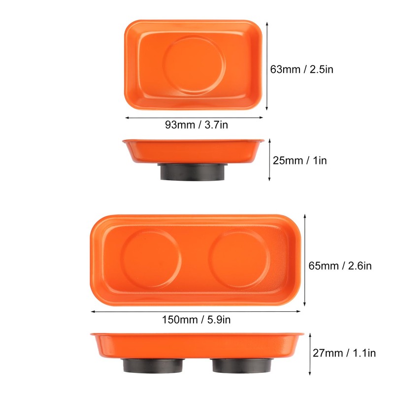 10 PCS Magnetic Trays, Include 5 PCS 5.9X2.6Inch & 5