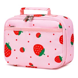 CAMTOP Lunch Box Kids Insulated Lunch Bag Small Cooler Thermal Meal Thermal lunchbox for Girls Boys School Picnics (Strawberry