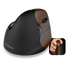 Evoluent Right Handed Small Wireless Vertical Mouse, brown, VMOUS4WRSHY